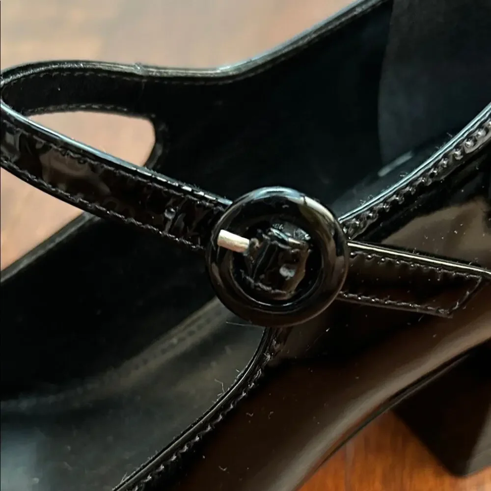 Marc Fisher LTD Nessily Mary Jane Pumps, Black Patent Leather, Size 8 - Picture 10 of 16